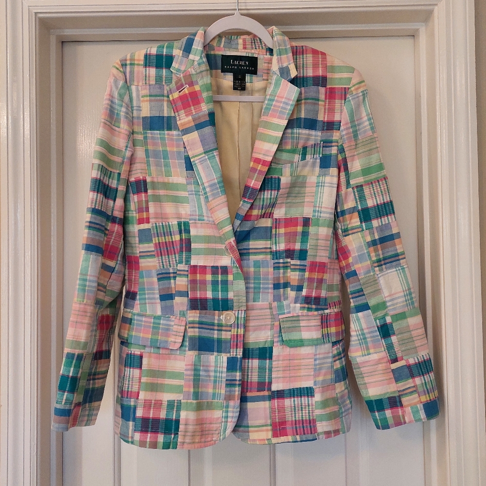 BOGO Plaid Button Blazer